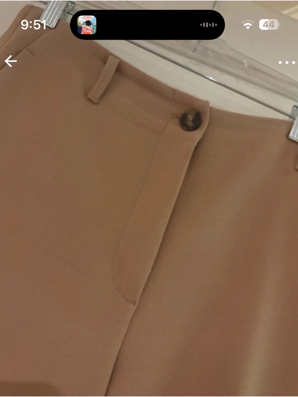 Ann Taylor Camel Pencil Skirt with Subtle Button